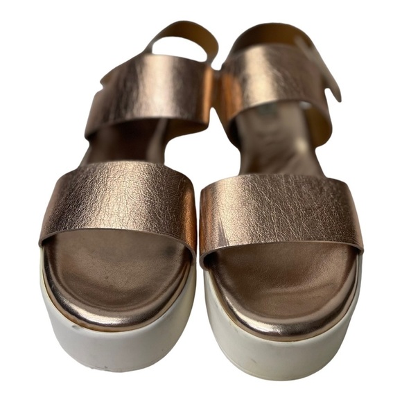 Steve Madden Rachel Women’s Metallic Leather Platform Sandals - Picture 3 of 10